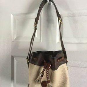 Vintage Off White Dooney & Burke Drawstring Purse